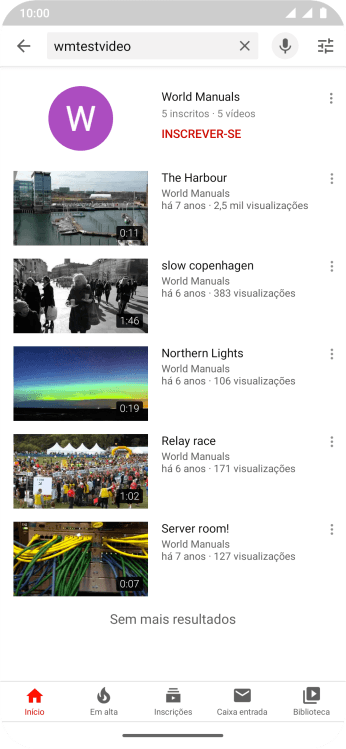Pressione o vídeo desejado. Pressione o vídeo desejado.