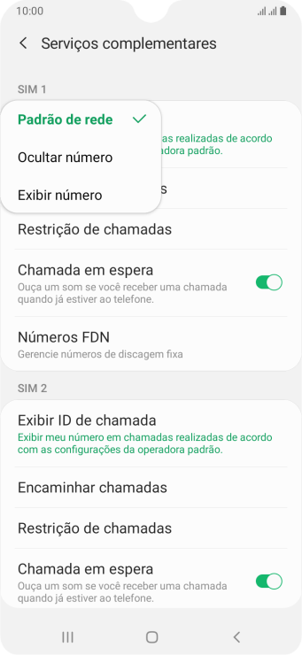 Pressione Exibir número para ativar a identificação do seu número. Pressione Exibir número para ativar a identificação do seu número.