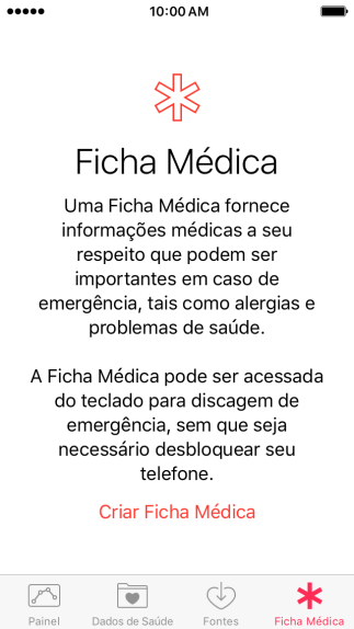 Pressione Criar Ficha Médica. Pressione Criar Ficha Médica.