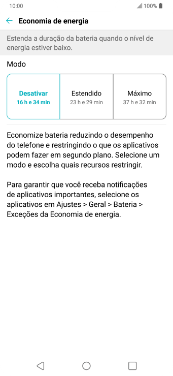 Pressione a configuração desejada. Pressione a configuração desejada.