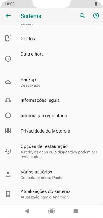 Pressione Opções de restauração. Pressione Opções de restauração.