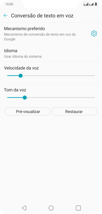 Pressione o ícone de configurações, e siga as instruções da tela para selecionar as configurações desejadas. Pressione o ícone de configurações, e siga as instruções da tela para selecionar as configurações desejadas.