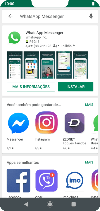 Pressione WhatsApp Messenger. Pressione WhatsApp Messenger.