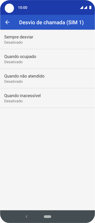 Pressione o tipo de encaminhamento desejado. Pressione o tipo de encaminhamento desejado.