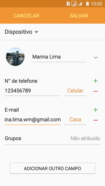 Pressione a lista suspensa ao lado do número do endereço de e-mail. Pressione a lista suspensa ao lado do número do endereço de e-mail.
