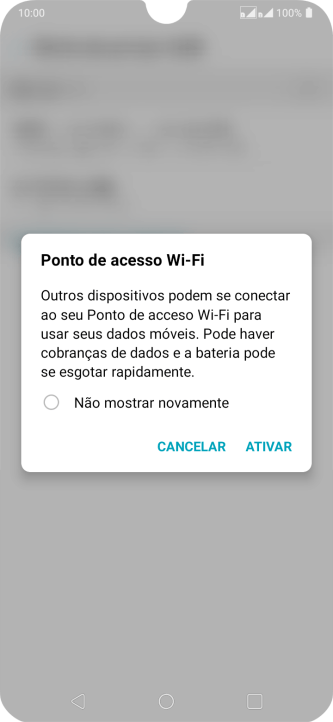 Se o Wi-Fi estiver ativado você deve pressionar ATIVAR. Se o Wi-Fi estiver ativado você deve pressionar ATIVAR.