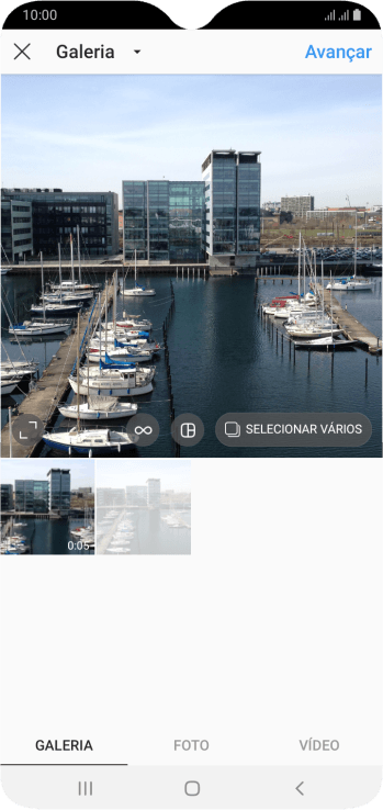 Pressione GALERIA, e navegue até a pasta desejada. Pressione GALERIA, e navegue até a pasta desejada.