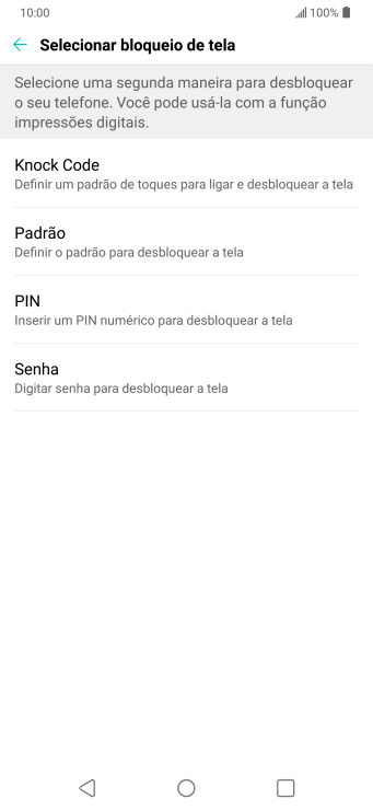 Pressione o código de bloqueio desejado, e siga as instruções da tela para criar um código extra. Pressione o código de bloqueio desejado, e siga as instruções da tela para criar um código extra.