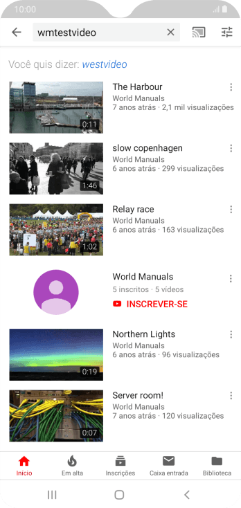 Pressione o vídeo desejado. Pressione o vídeo desejado.