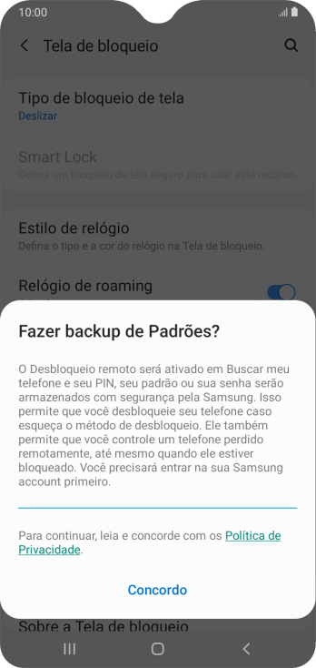 Pressione a tecla de voltar. Pressione a tecla de voltar.