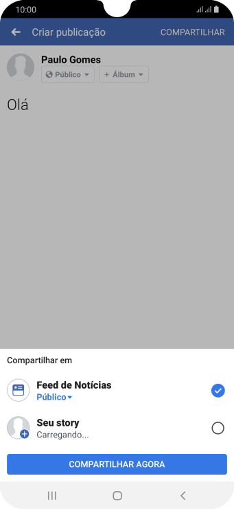 Pressione o campo ao lado das configurações desejadas. Pressione o campo ao lado das configurações desejadas.