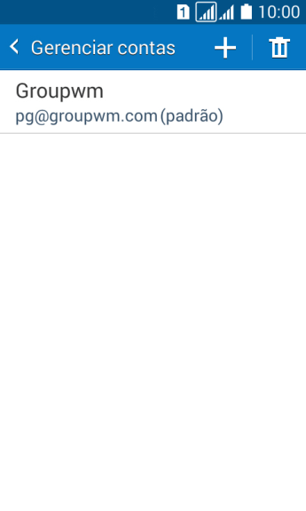 Pressione o ícone de adicionar conta. Pressione o ícone de adicionar conta.