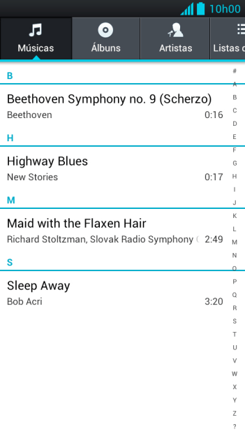 Pressione o arquivo de música desejado. Pressione o arquivo de música desejado.