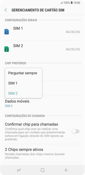Pressione a configuração desejada. Pressione a configuração desejada.