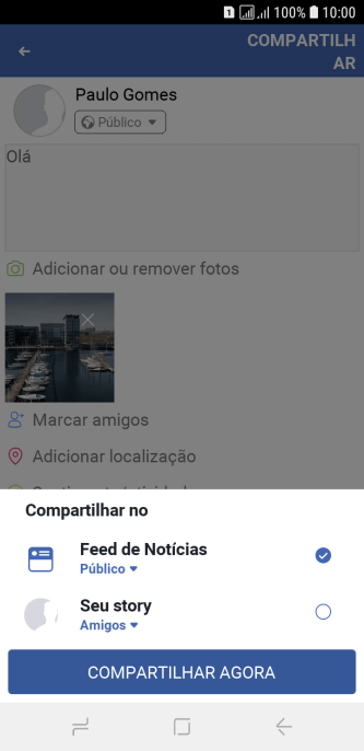 Pressione o campo ao lado das configurações desejadas. Pressione o campo ao lado das configurações desejadas.