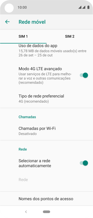 Pressione Tipo de rede preferencial. Pressione Tipo de rede preferencial.