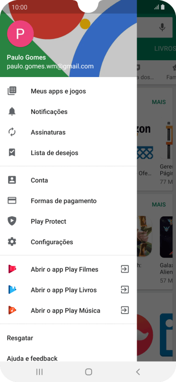 Pressione Configurações. Pressione Configurações.