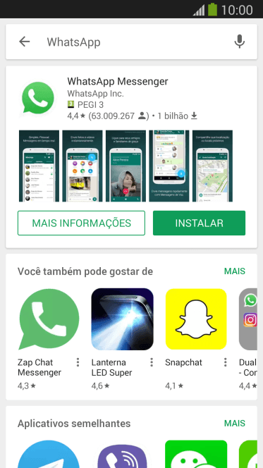Pressione WhatsApp Messenger. Pressione WhatsApp Messenger.