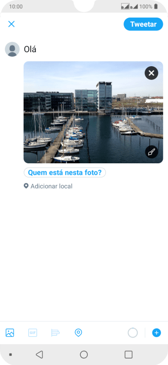 Digite o texto, e pressione Tweetar. Digite o texto, e pressione Tweetar.