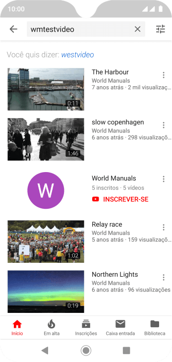 Pressione o vídeo desejado. Pressione o vídeo desejado.