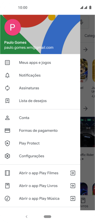 Pressione Configurações. Pressione Configurações.