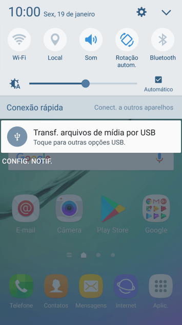 Pressione Toque para outras opções USB.. Pressione Toque para outras opções USB..