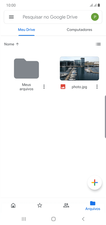 Pressione Arquivos, e navegue até a pasta desejada. Pressione Arquivos, e navegue até a pasta desejada.