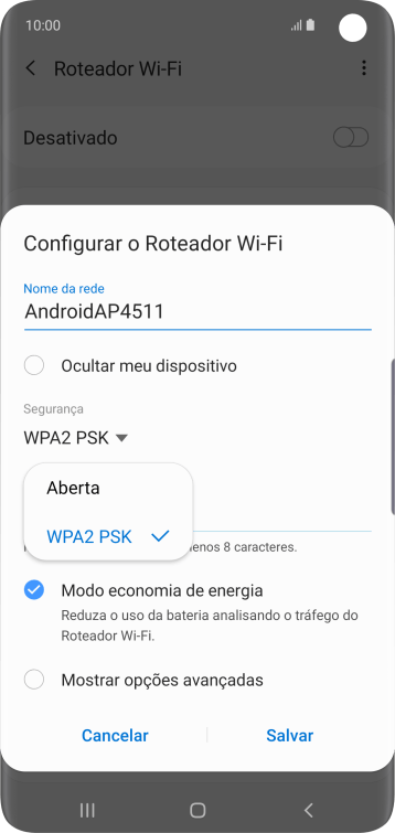 Pressione WPA2 PSK para proteger seu Roteador Wi-Fi com uma senha. Pressione WPA2 PSK para proteger seu Roteador Wi-Fi com uma senha.