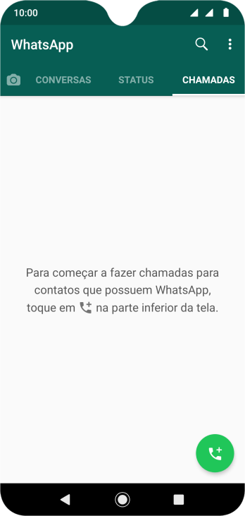 Pressione o ícone de nova chamada. Pressione o ícone de nova chamada.