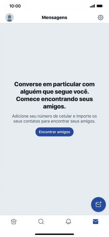 Pressione o ícone de nova mensagem. Pressione o ícone de nova mensagem.