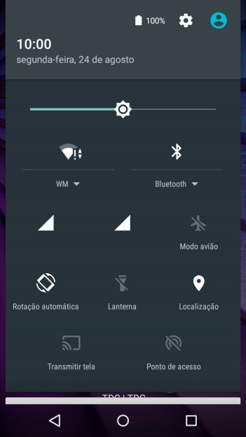 Pressione o ícone de configurações. Pressione o ícone de configurações.