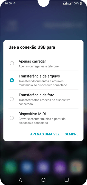 Pressione Transferência de arquivo para ativar a função. Pressione Transferência de arquivo para ativar a função.
