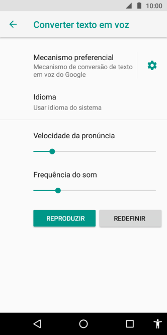 Pressione o ícone de configurações, e siga as instruções da tela para selecionar as configurações desejadas. Pressione o ícone de configurações, e siga as instruções da tela para selecionar as configurações desejadas.