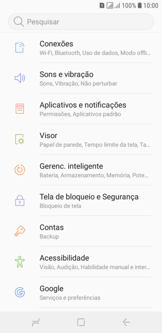 Pressione Tela de bloqueio e Segurança. Pressione Tela de bloqueio e Segurança.