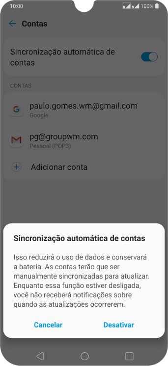Se você desativar a função, deve pressionar Desativar. Se você desativar a função, deve pressionar Desativar.