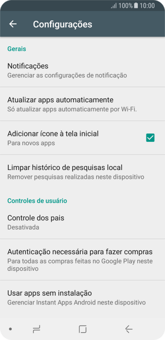Pressione Atualizar apps automaticamente. Pressione Atualizar apps automaticamente.