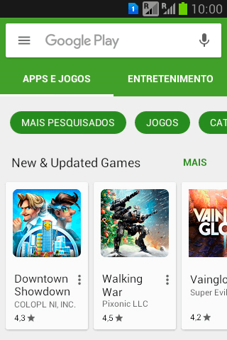 Pressione Google Play. Pressione Google Play.