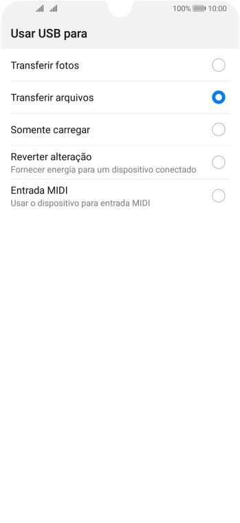 Pressione Transferir arquivos para ativar a função. Pressione Transferir arquivos para ativar a função.