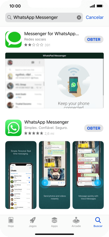 Pressione WhatsApp Messenger. Pressione WhatsApp Messenger.