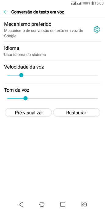 Pressione o ícone de configurações, e siga as instruções da tela para selecionar as configurações desejadas. Pressione o ícone de configurações, e siga as instruções da tela para selecionar as configurações desejadas.