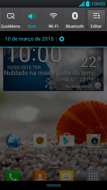 Pressione o ícone de configurações. Pressione o ícone de configurações.