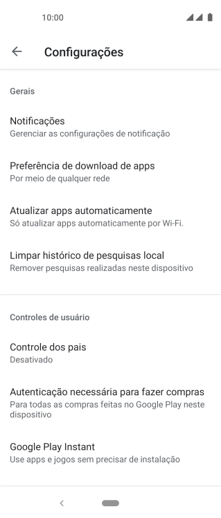 Pressione Atualizar apps automaticamente. Pressione Atualizar apps automaticamente.