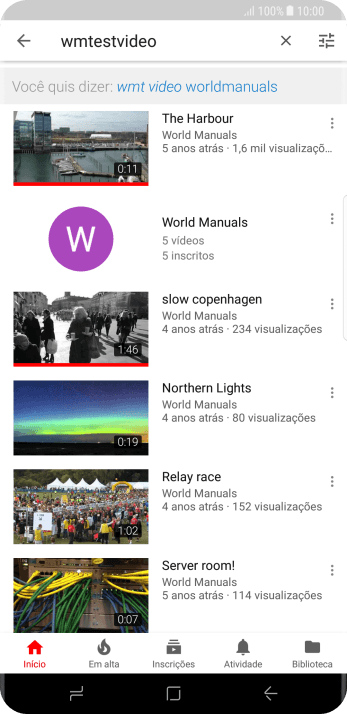 Pressione o vídeo desejado. Pressione o vídeo desejado.