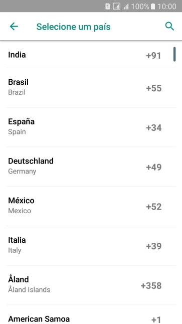 Pressione o país desejado. Pressione o país desejado.