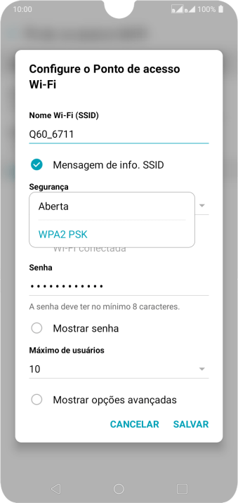 Pressione WPA2 PSK para proteger seu Roteador Wi-Fi com uma senha. Pressione WPA2 PSK para proteger seu Roteador Wi-Fi com uma senha.