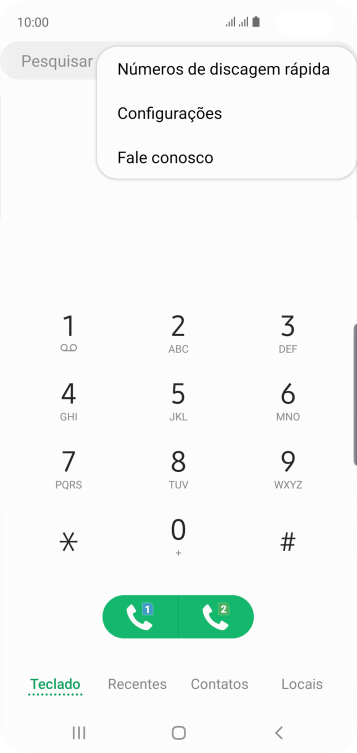 Pressione Configurações. Pressione Configurações.