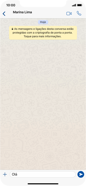 Escreva a mensagem desejada, e pressione o ícone de enviar. Escreva a mensagem desejada, e pressione o ícone de enviar.
