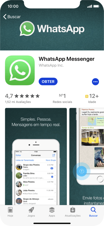Pressione OBTER, e siga as indicações da tela para instalar o app. Pressione OBTER, e siga as indicações da tela para instalar o app.