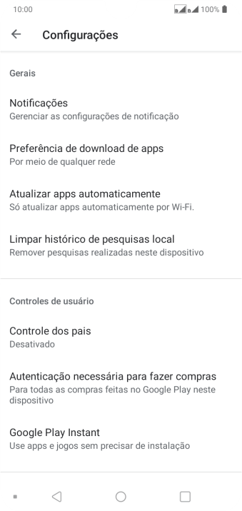 Pressione Atualizar apps automaticamente. Pressione Atualizar apps automaticamente.