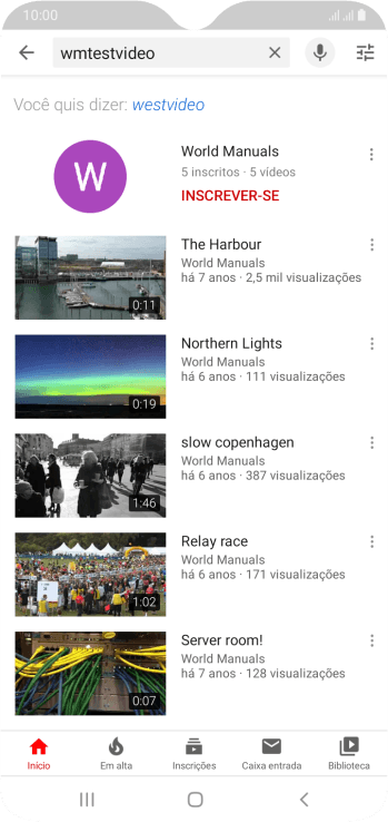 Pressione o vídeo desejado. Pressione o vídeo desejado.